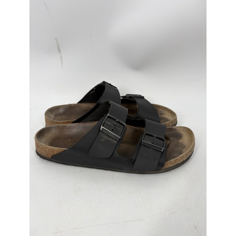 Birkenstock Arizona Sandals Black Leather Size 41 EU Mens 8 Womens 10